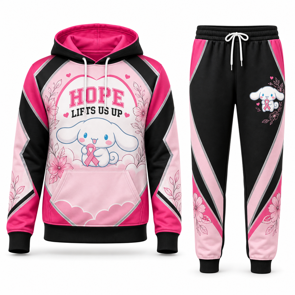 Cinnamoroll - Hope Lifts Us Up - Breast Cancer Awareness Hoodie and Pants Set
