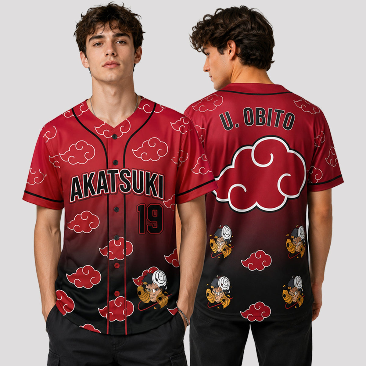 Custom Red Cloud Ninja Baseball Jersey, Personalized Name Number Anime Inspired Shirt - Custom Fan Apparel Image 1
