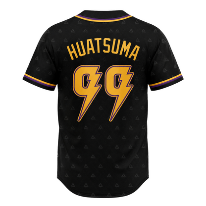 Custom Thunder Breathing Baseball Jersey, Yellow Anime Inspired Sports Shirt - Custom Fan Apparel Image 4