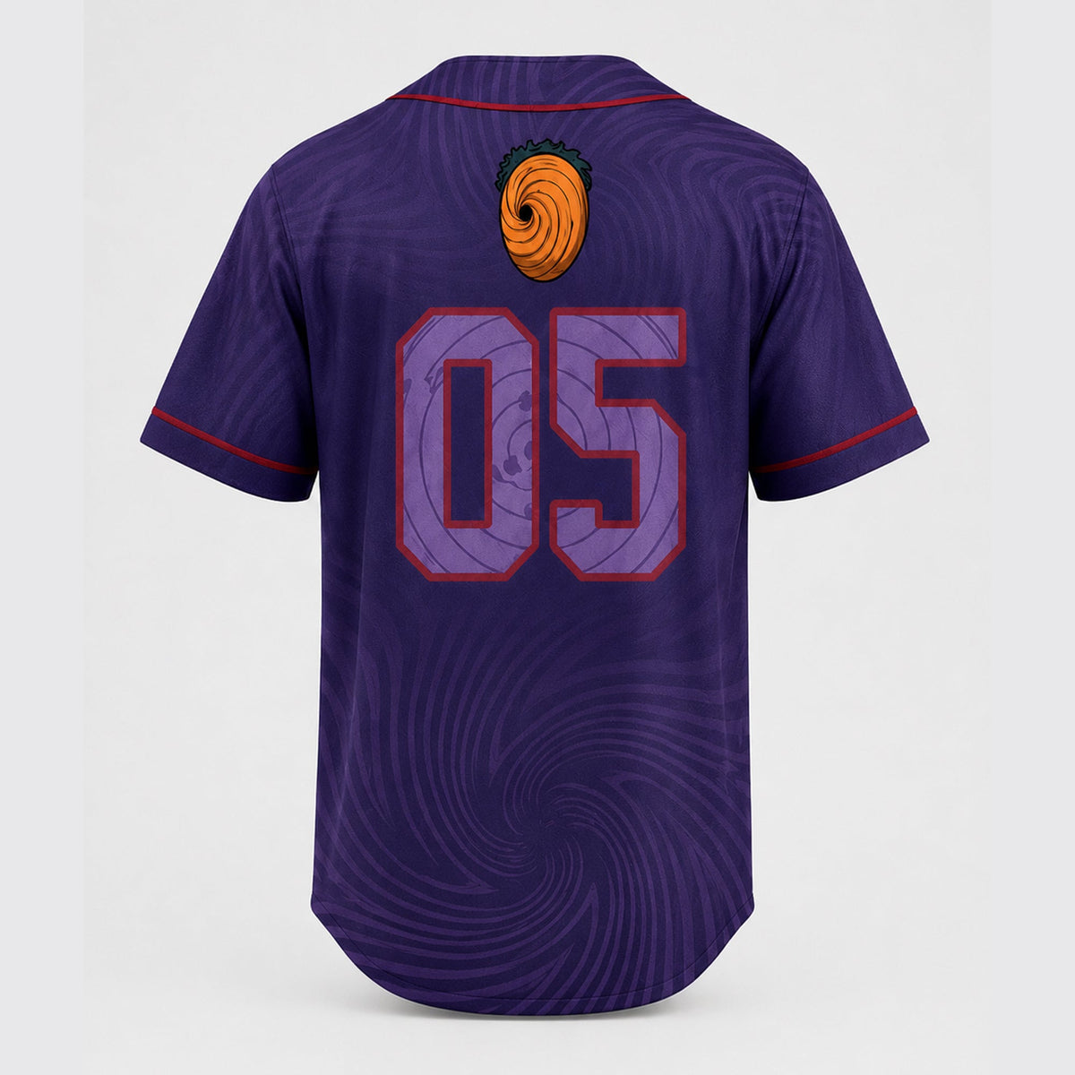 Custom Purple Anime Baseball Jersey, Spiral Ninja Inspired Personalized Shirt - Custom Fan Apparel Image 4