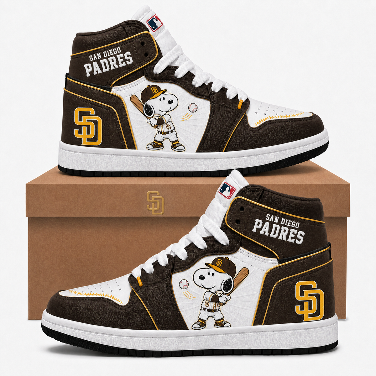 Snoopy MLB Baseball Fan High Top Sneakers | All 30 Teams Available