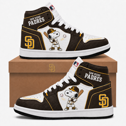 Snoopy MLB Baseball Fan High Top Sneakers | All 30 Teams Available