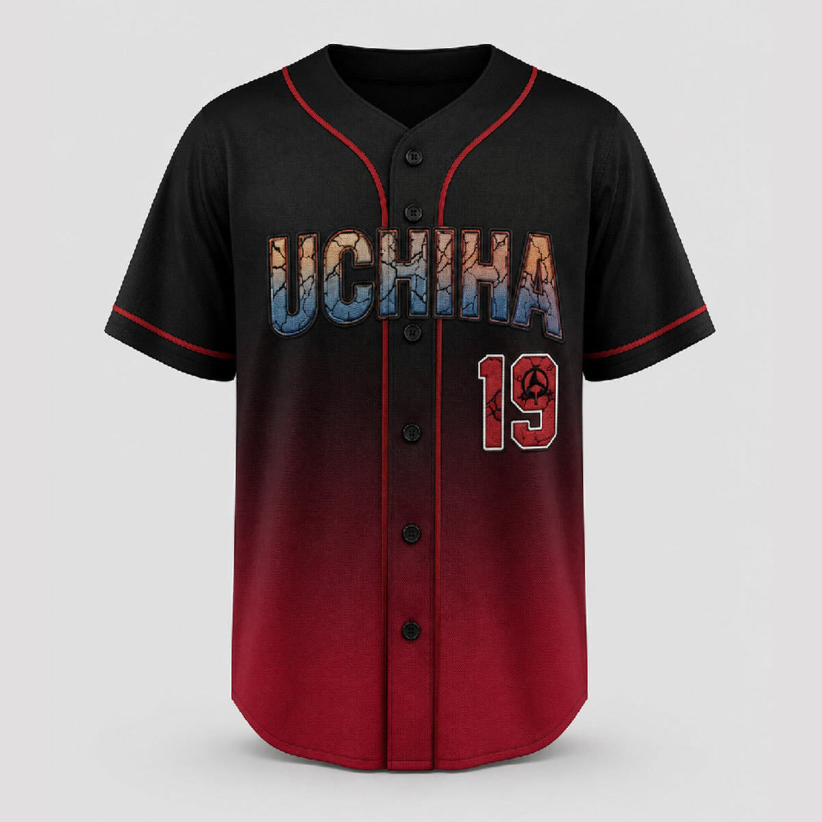Custom Red Black Anime Baseball Jersey, Ninja Clan Inspired Personalized Shirt - Custom Fan Apparel Image 3