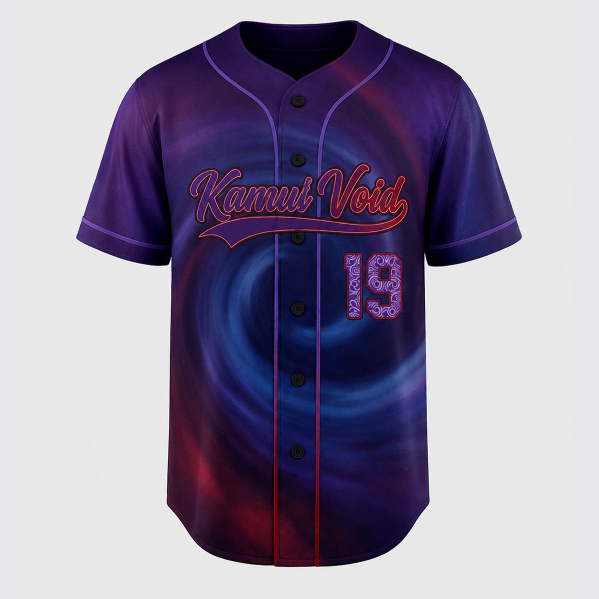 Custom Purple Anime Baseball Jersey, Spiral Ninja Inspired Personalized Shirt - Custom Fan Apparel Image 3