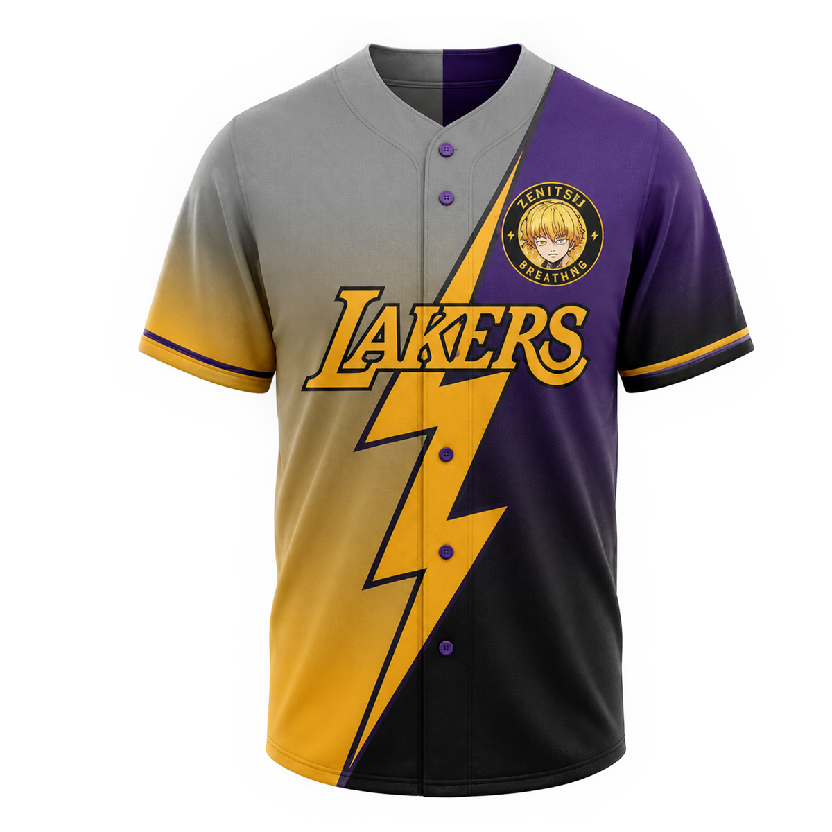Personalized Yellow Lightning Baseball Jersey, Custom Name Number Basketball Style Shirt - Custom Fan Apparel Image 3