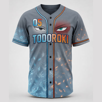 Custom Element Power Baseball Jersey, Fire Ice Anime Hero Inspired Shirt - Custom Fan Apparel Image 2