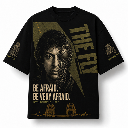 Brundlefly Vintage Horror Tee/Hoodie – The Fly 1986 Retro Movie Shirt - Custom Fan Apparel Image 1