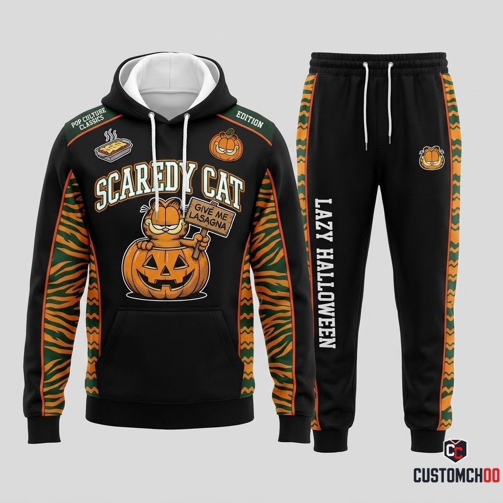 Garfield Scaredy Cat Halloween Hoodie and Pants Set