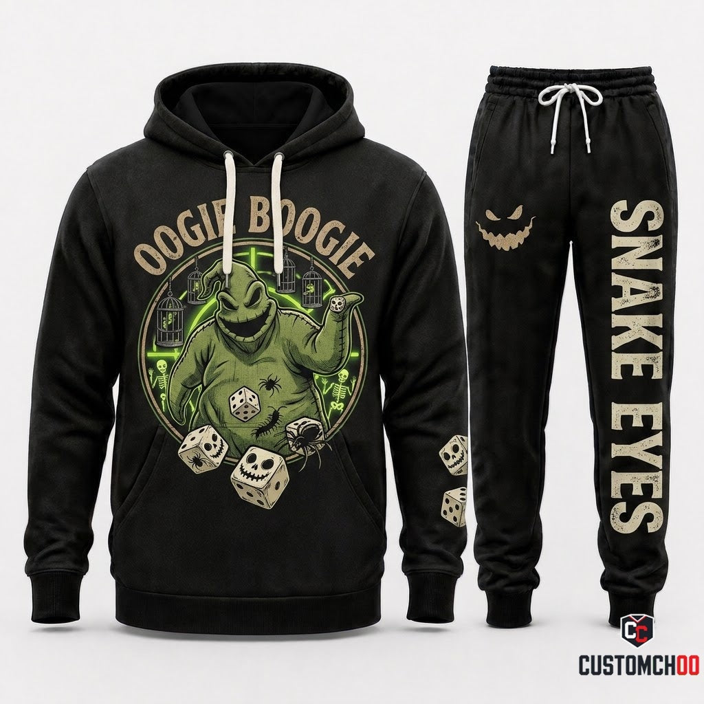 OOGIE BOOGIE - The Nightmare Before Christmas Spooky Hoodie & Pants Set - Vintage Halloween Streetwear