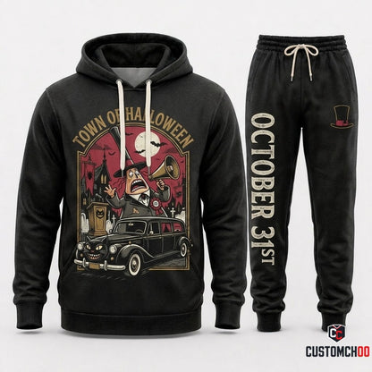 TOWN OF HALLOWEEN - The Nightmare Before Christmas Spooky Hoodie & Pants Set - Vintage Halloween Streetwear