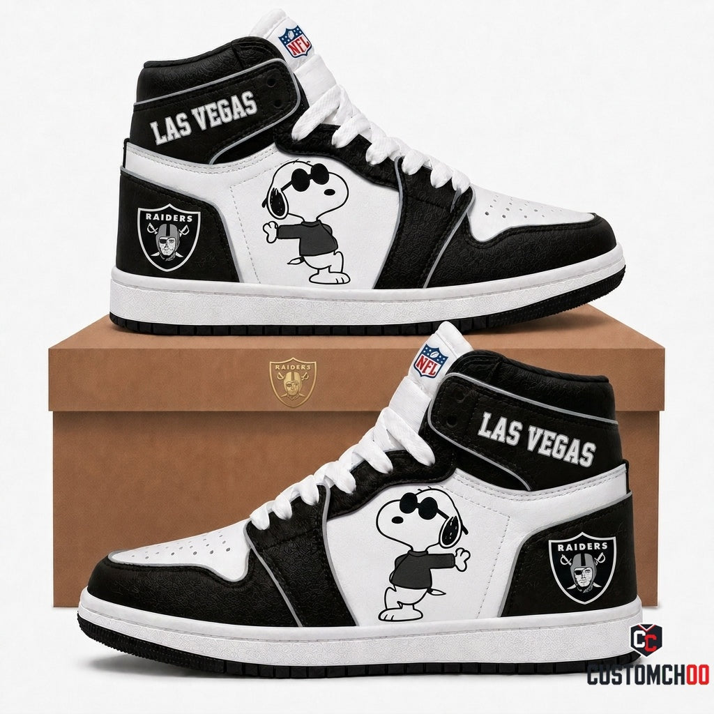 Las Vegas Raiders - Snoopy NFL 32-Team Fan Sneakers | All 32 Football Teams Available