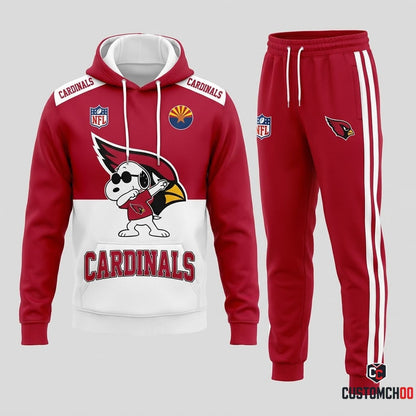 Arizona Cardinals - Snoopy NFL 32-Team Fan Tracksuit Set — Hoodie & Jogger Pants