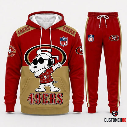 San Francisco 49ers - Snoopy NFL 32-Team Fan Tracksuit Set — Hoodie & Jogger Pants