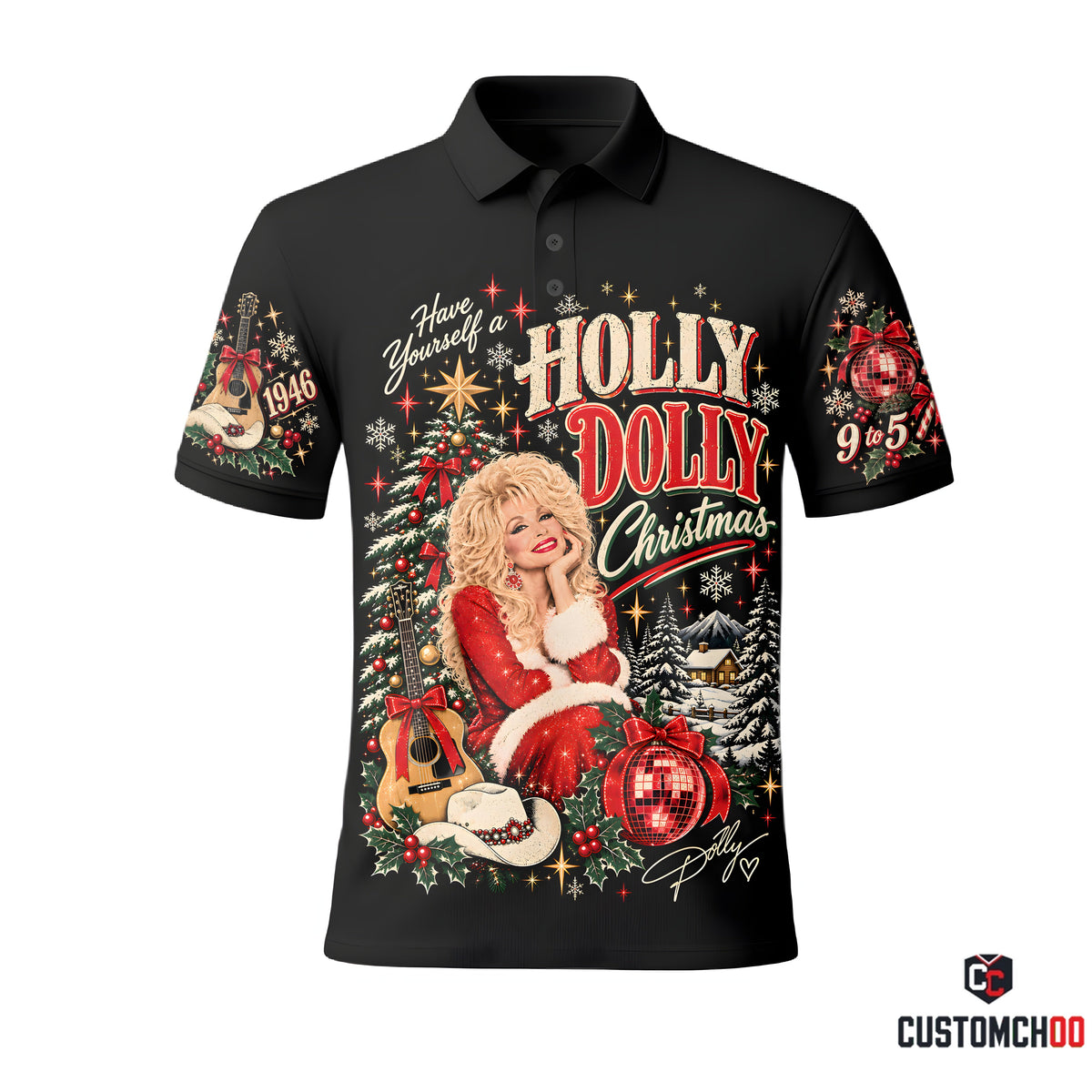 Holly Dolly Christmas Shirt — Dolly Parton Holiday Graphic Tee