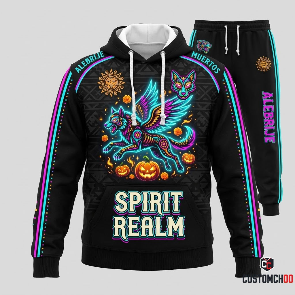 Alebrije Spirit Beast - Dia de los Muertos x Halloween Spooky Fiesta Tracksuit Set - Hoodie & Jogger Pants (tracksuit hoodie and jogger pants set)