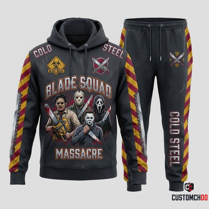 Blades & Chainsaws - Horror Slashers Squad All-Stars Tracksuit Set - Hoodie & Jogger Pants (horror slasher squad team tracksuit set)