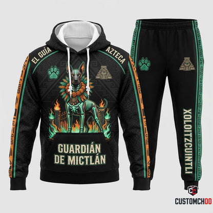 Xoloitzcuintli Guardian - Día de los Muertos Authentic Heritage Tracksuit Set - Hoodie & Jogger Pants (tracksuit hoodie and jogger pants set)