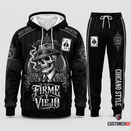 Chicano Lowrider Calavera - Día de los Muertos Authentic Heritage Tracksuit Set - Hoodie & Jogger Pants (tracksuit hoodie and jogger pants set)
