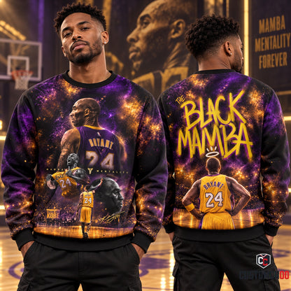Limited Edition Black Mamba 24 Tribute Graphic Apparel â€” Hoodie, Zip Hoodie, Sweatshirt, Polo & T-Shirt