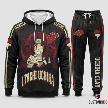 Itachi Uchiha Anime Tracksuit Set - Hoodie & Jogger Pants - 04. Vintage 90s