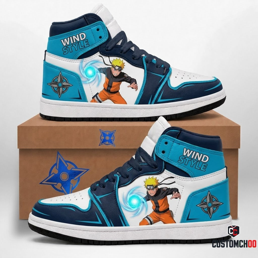 Naruto Uzumaki Anime Canvas High Top Sneakers - 07. Rasenshuriken Blast