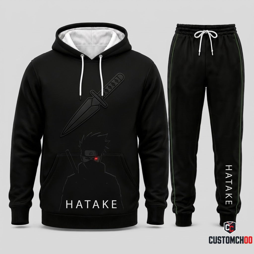 Kakashi Hatake Anime Tracksuit Set - Hoodie & Jogger Pants - 05. Clan Minimalist