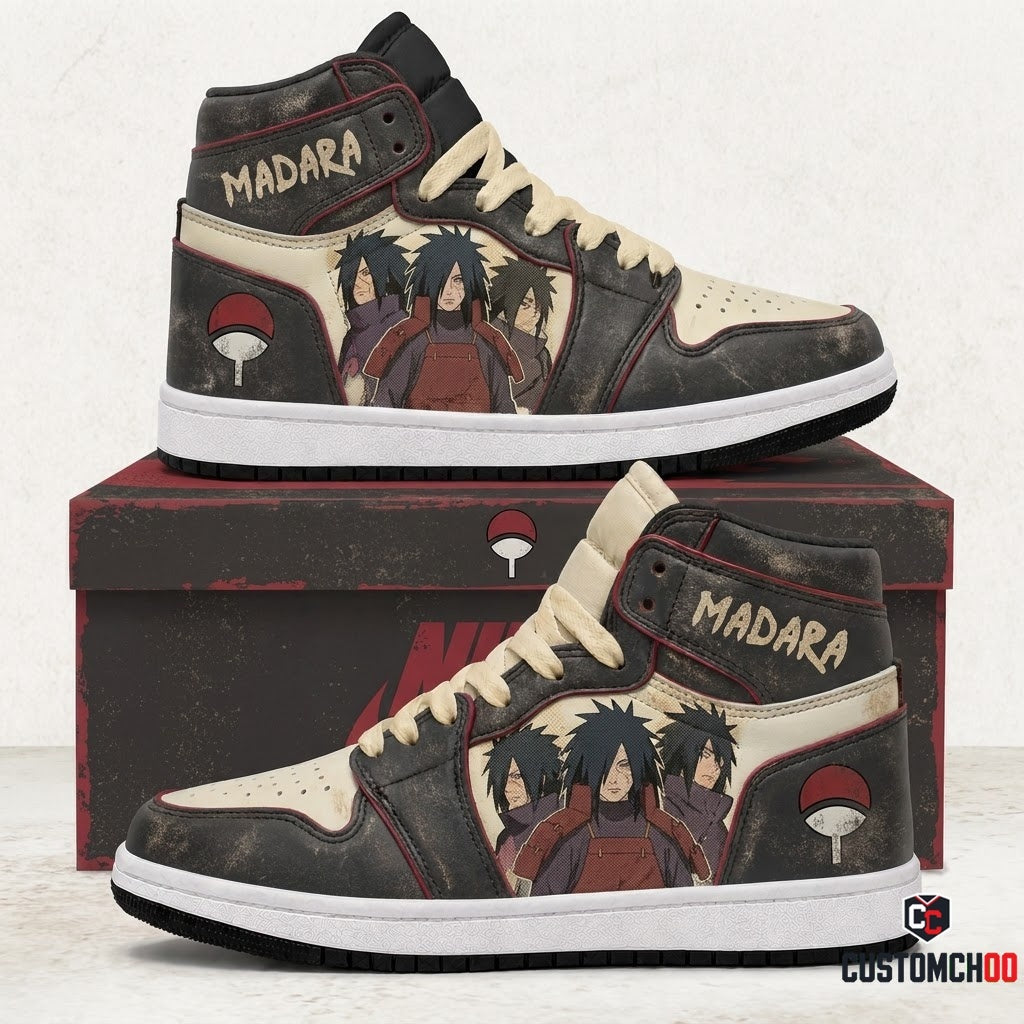 Madara Uchiha Anime Canvas High Top Sneakers - 04. Vintage 90s