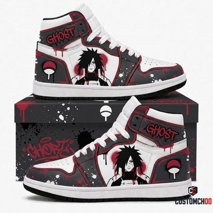 Madara Uchiha Anime Canvas High Top Sneakers - 08. Street Graffiti