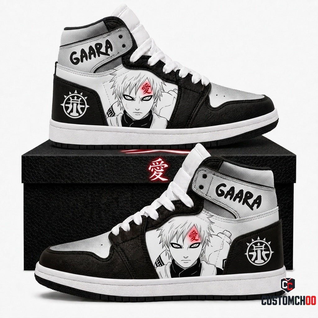 Gaara of the Sand Anime Canvas High Top Sneakers - 06. Manga Screentone