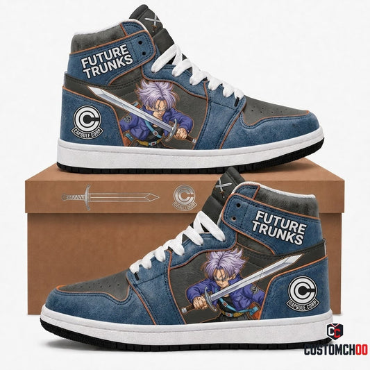 Future Trunks Sword Anime Canvas High Top Sneakers - 01. Capsule Denim Sword