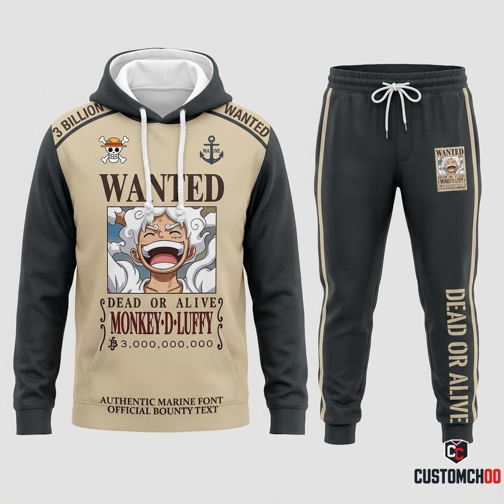 Monkey D. Luffy Gear 5 Anime Tracksuit Set - Hoodie & Jogger Pants - 04. Bounty