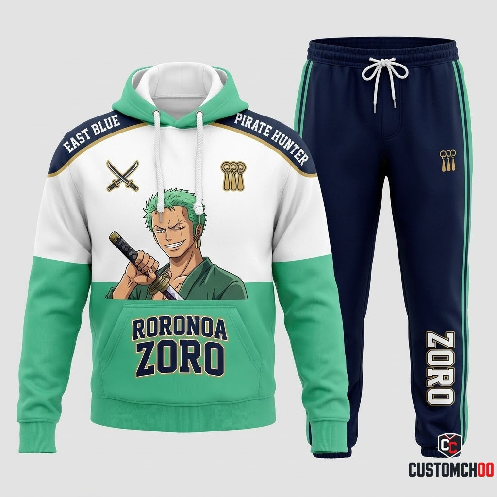 Roronoa Zoro King of Hell Anime Tracksuit Set - Hoodie & Jogger Pants - 07. Classic Nostalgia