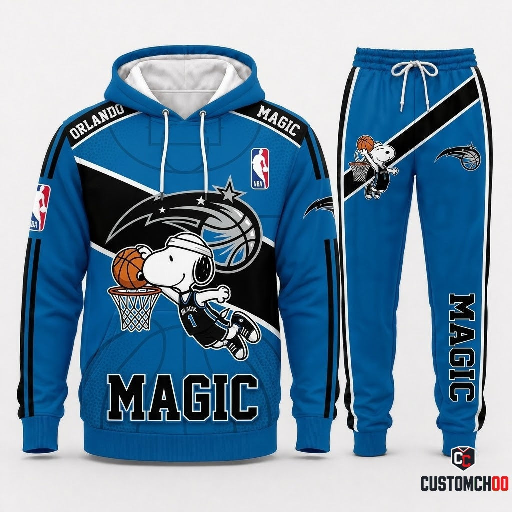 Snoopy NBA 30-Team Slam Dunk Edition Tracksuit Set - Hoodie & Jogger Pants - Orlando Magic