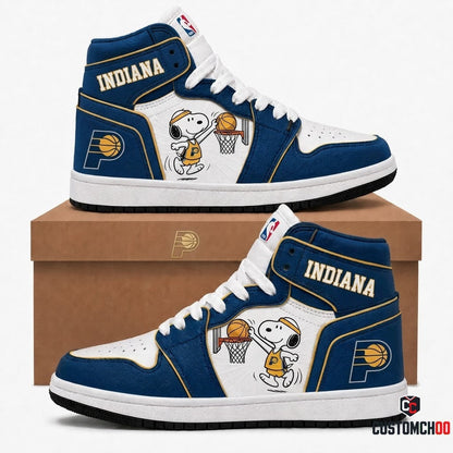 Snoopy NBA 30-Team Slam Dunk Edition Canvas High Top Sneakers - Indiana Pacers