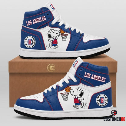 Snoopy NBA 30-Team Slam Dunk Edition Canvas High Top Sneakers - LA Clippers