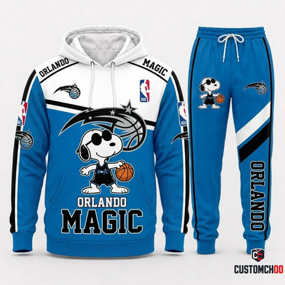 Snoopy NBA 30-Team Crossover Edition Tracksuit Set - Hoodie & Jogger Pants - Orlando Magic