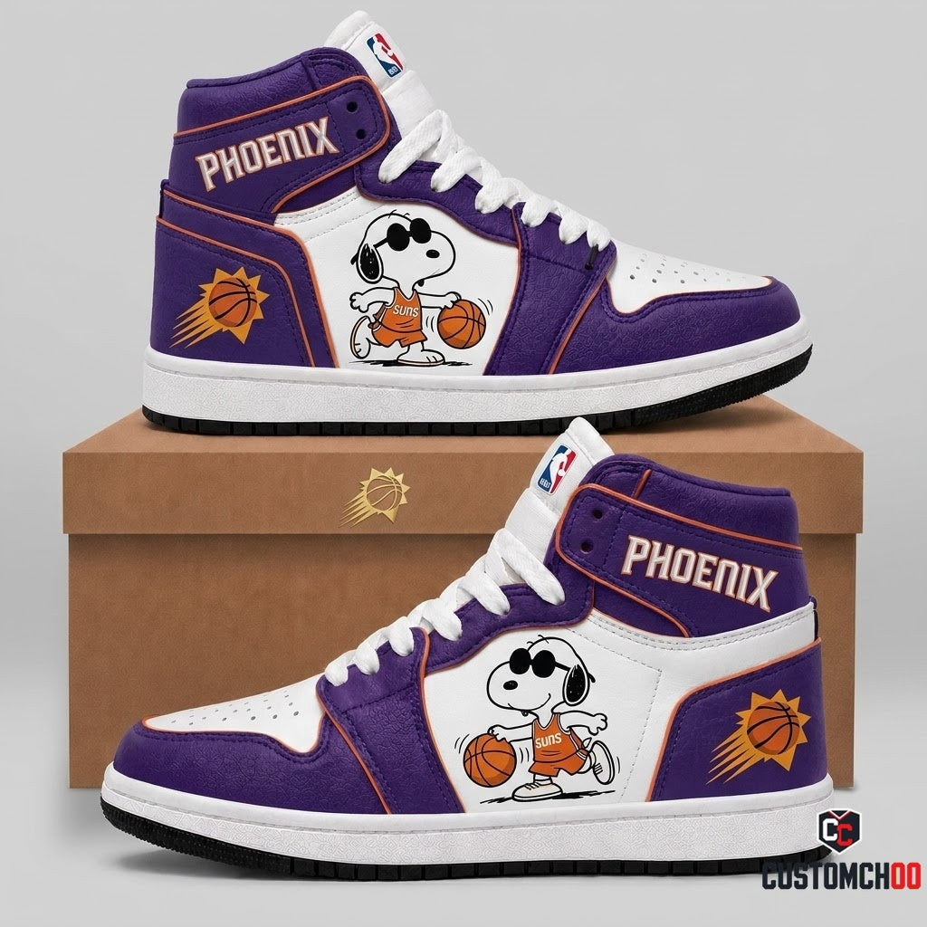 Snoopy NBA 30-Team Crossover Edition Canvas High Top Sneakers - Phoenix Suns
