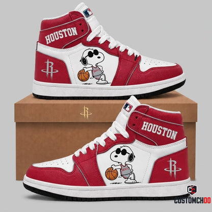 Snoopy NBA 30-Team Crossover Edition Canvas High Top Sneakers - Houston Rockets