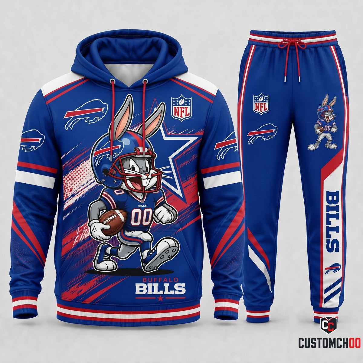 Bug Bunny NFL Fan Set — Hoodie & Sweatpants | All 32 Football Teams Available