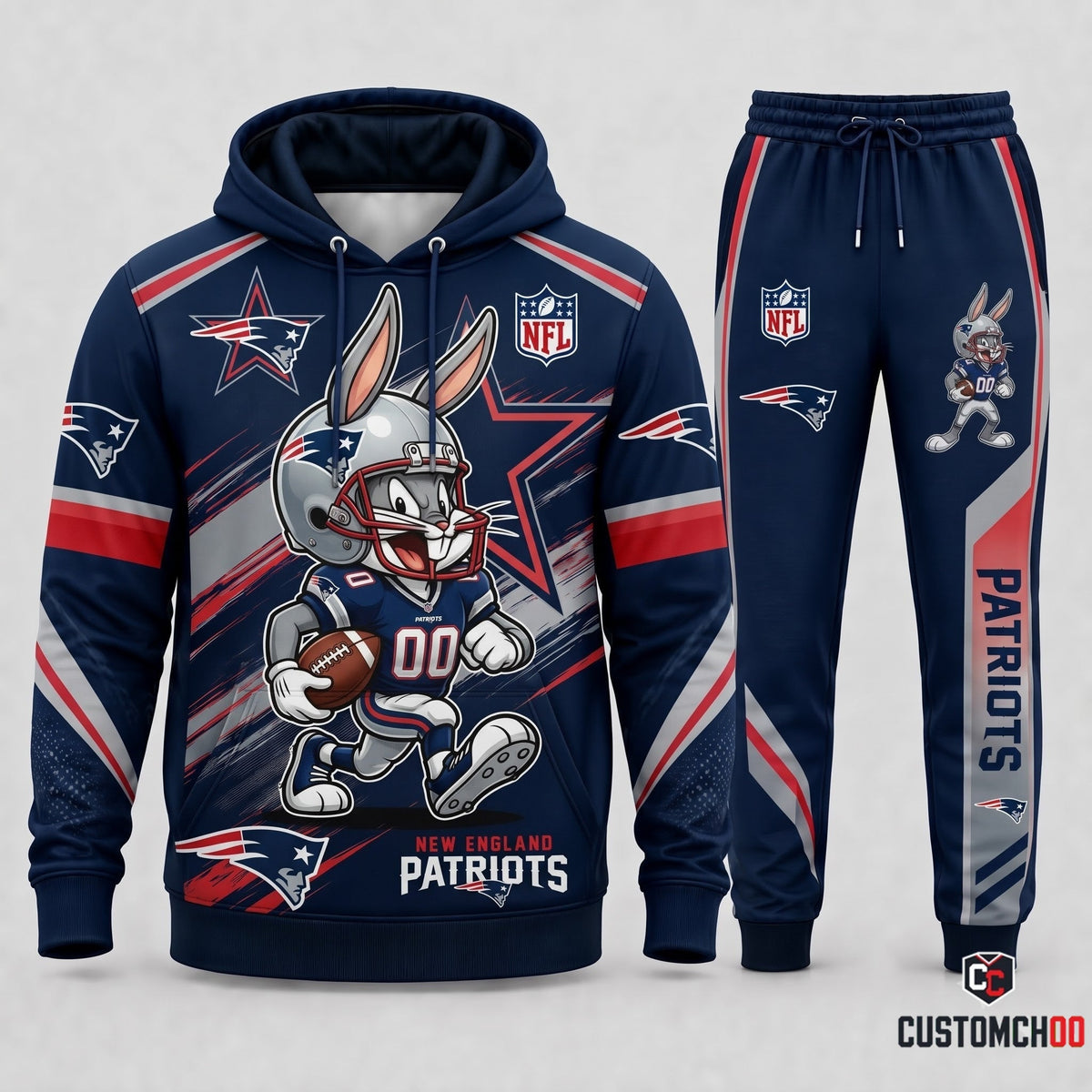 Bug Bunny NFL Fan Set — Hoodie & Sweatpants | All 32 Football Teams Available