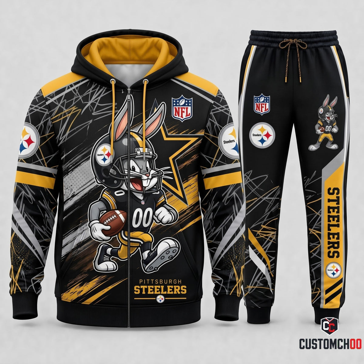 Bug Bunny NFL Fan Set — Hoodie & Sweatpants | All 32 Football Teams Available