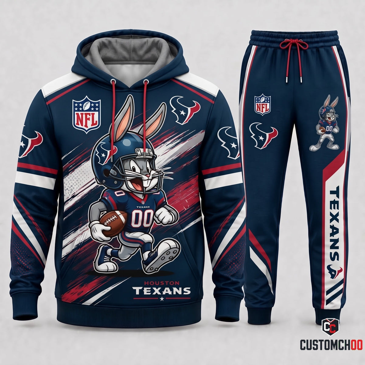 Bug Bunny NFL Fan Set — Hoodie & Sweatpants | All 32 Football Teams Available