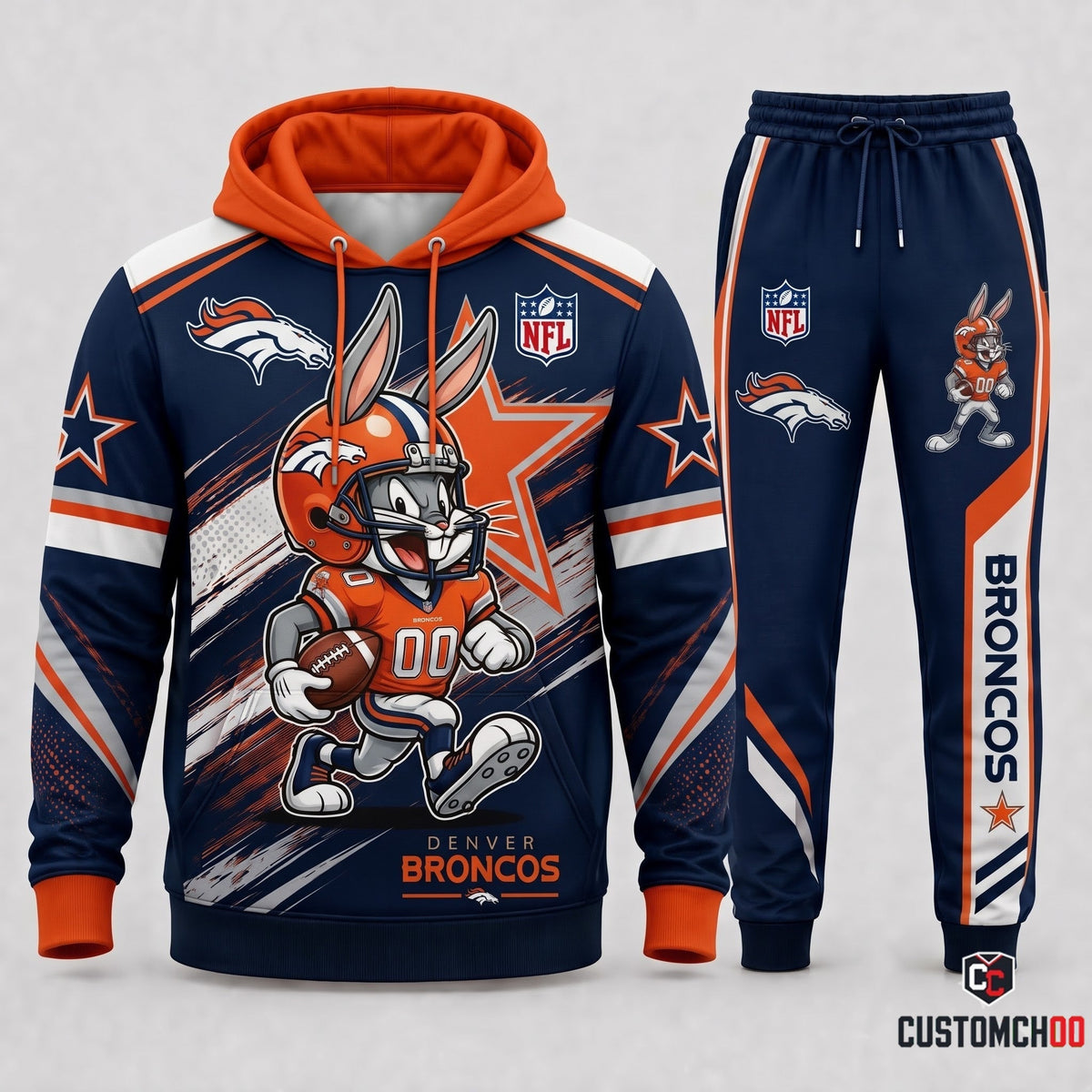 Bug Bunny NFL Fan Set — Hoodie & Sweatpants | All 32 Football Teams Available