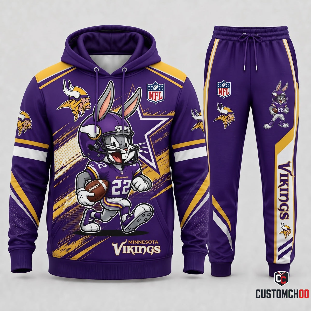 Bug Bunny NFL Fan Set — Hoodie & Sweatpants | All 32 Football Teams Available