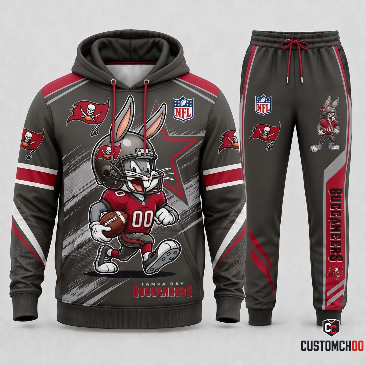 Bug Bunny NFL Fan Set — Hoodie & Sweatpants | All 32 Football Teams Available