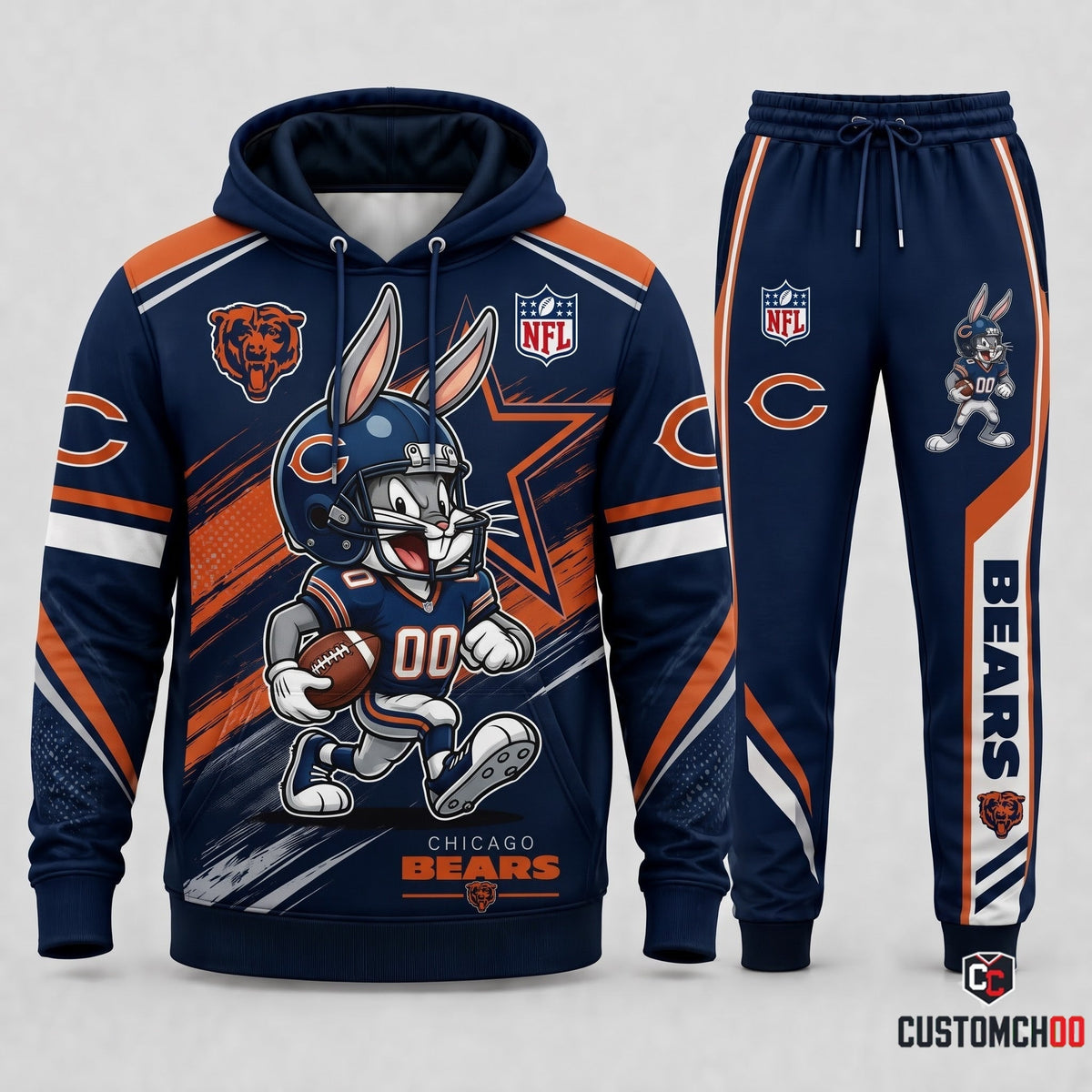 Bug Bunny NFL Fan Set — Hoodie & Sweatpants | All 32 Football Teams Available