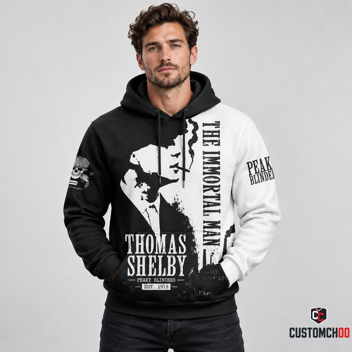 Thomas Shelby The Immortal Man Black White Apparel Collection | Hoodie, Zip Hoodie, Sweatshirt, T-Shirt & Polo Shirt
