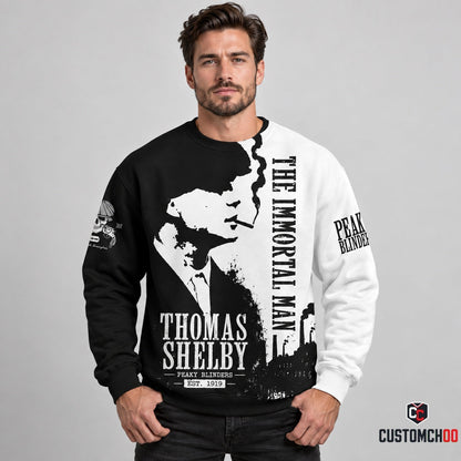 Thomas Shelby The Immortal Man Black White Apparel Collection | Hoodie, Zip Hoodie, Sweatshirt, T-Shirt & Polo Shirt