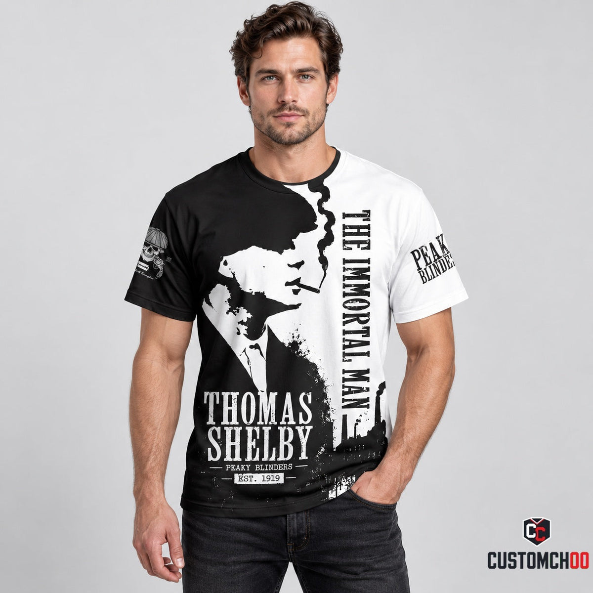 Thomas Shelby The Immortal Man Black White Apparel Collection | Hoodie, Zip Hoodie, Sweatshirt, T-Shirt & Polo Shirt