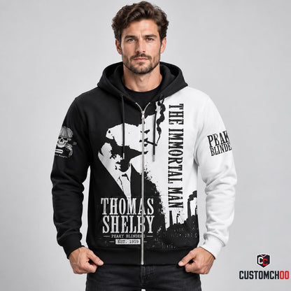 Thomas Shelby The Immortal Man Black White Apparel Collection | Hoodie, Zip Hoodie, Sweatshirt, T-Shirt & Polo Shirt